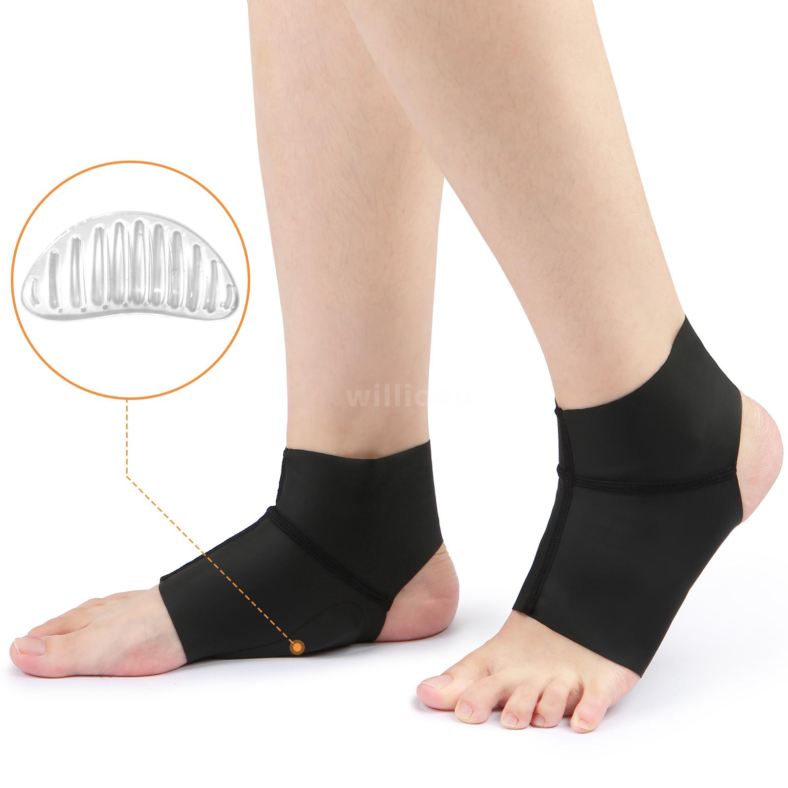 1 Pair Compression Arch Support Brace with Gel Ankle Protector Foot ...